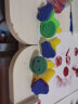 班德斯特儿童绘画涂鸦手工画玩具 海绵画刷镂空模具绘画塑料模板工具圆形木柄拓印幼儿diy绘画套装 图案印刷12（图案随机）+彩色花形5只装 晒单实拍图