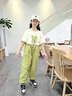 艾诺轮女童夏装套装中大童夏季女装儿童装女孩短袖t恤长裤两件套衣服 R兔套装-绿 120 建议身高105-115CM左右 实拍图