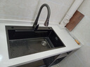 奈田（NTNO）水槽大单槽厨房洗菜盆一体盆304不锈钢手工压纹洗碗槽阶梯洗菜池 B套装-单槽+花瓶抽拉龙头 75*46cm 实拍图