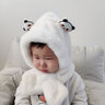 贝娜茜婴儿帽子秋冬季护耳毛绒帽儿童帽子冬季保暖男童女童围巾一体可爱 熊猫-白色 6个月-4岁（44-51.5CM） 实拍图