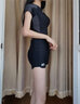 李宁（LI-NING）泳衣女分体时尚运动两件套小胸聚拢遮肚显瘦保守海边沙滩温泉泳装 黑灰色104-1 L 身高157-165cm体重49-56kg 实拍图