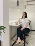 晨芙雪纺衬衫女夏季短袖时尚斜V领职业商务珠宝美容院前台接待工作服 单件香槟色衬衫 XL 建议110-120斤 实拍图