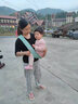 俊亲贝比婴儿背带大宝宝背巾前抱式小孩外出简易单肩斜挎抱带轻便 绿色 实拍图
