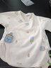琼帕婴儿衣服新生半背内衣服无骨纯棉春秋款魔术贴睡衣满月服宝宝上衣 米色(小奶瓶造型半背) 52 cm 实拍图