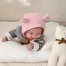 卡度熊（KADUXIONG）婴儿帽子春秋季宝宝可爱超萌秋冬婴幼儿护耳新生儿女宝宝胎帽男童 鹿角粉色(棉布内衬） 10个月-18个月（帽围45-49cm) 实拍图