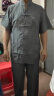 中国风唐装男棉麻中老年人衣服爸爸爷爷短袖汉服两件套练功服薄款 深灰色套装 42（150-170） 晒单实拍图