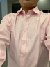 卡度顿衬衫男纯色商务休闲长袖衬衫男韩版修身职业工作服四季款白衬衣男 粉红色 XL 实拍图