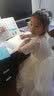 小咔衣浓（Xiaokayinong）儿童礼服公主裙长袖花童婚礼蓬蓬纱女童主持人钢琴演奏演出服夏季 香槟色L068中袖长款 130 实拍图