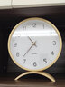 摩门（Momen） 实木立式钟表摆放式桌面时钟摆台式座钟坐钟客厅家用支架摆件 原木【白面】【电波款】 25cm10英寸 实拍图
