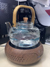 品德坊1300ml耐高温玻璃提梁煮茶壶烧水泡茶养生壶普洱白茶煮茶器家用 方把蒸煮双用+32木纹 900ml 实拍图
