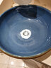 陶瓷洗手盆复古家用台上盆 圆形艺术洗脸盆欧式卫生间洗漱面盆 蓝釉缠枝【单盆】 实拍图