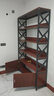 MD书架置物架收纳架简易公司报多层文件刊铁艺落地隔断书柜展示架 柚木色+黑架 长120宽34高200（2.5CM加厚层板） 实拍图