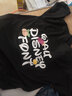 宇项夏季短袖T恤男韩版宽松圆领体恤学生印花字母男士上衣服潮流 灯泡短袖 黑色 L 实拍图