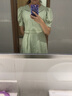 FANSILANEN夏季正式场合法式职业连衣裙女夏新款气质收腰面试裙子通勤连衣裙 嫩绿色 L 实拍图