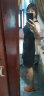 欧莎（OSA）黑色方领连衣裙女夏季23年新款中长款赫本风法式泡泡袖裙子短袖 黑色B L 实拍图