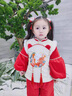 女童冬装加绒儿童中国风唐装喜庆周岁宝宝礼服抓周宴汉服套装冬季 红色 加绒夹薄棉 80 体重20斤以内 实拍图
