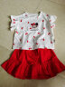 迪士尼（Disney）儿童女童短袖套装裙荷叶边T恤半身裙两件套22夏DB121UE03红100 实拍图