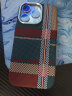 巴蒂尼 山与星河适用iPhone15ProMax手机壳高级感苹果14Pro磁吸凯夫拉纹理13超薄防摔 红绿格纹【夜光磁吸硬壳】铝合金镜框 iPhone 15 Pro 实拍图