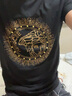 HUI YI MING PIN 欧洲站美杜莎烫钻修身圆领男T恤短袖丝光棉潮流大码休闲半袖体恤 238黑色 S(80斤-100斤) 实拍图