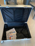 左汀行李箱铝框拉杆箱加厚结实抗压旅行箱登机箱大容量学生密码箱皮箱 烟白色 26英寸，适合5-7天中长途旅行 实拍图