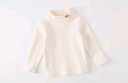 戴维贝拉（DAVE＆BELLA）女童上衣秋装中大童长袖t恤儿童套头衫高领宝宝打底衫秋季服装 奶白色 90 cm（建议身高80-90cm） 实拍图