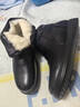 富贵鸟（FUGUINIAO）冬季短靴女雪地靴真皮羊皮毛一体中老年人妈妈棉鞋女高帮靴子女鞋 FG409黑色[羊毛保暖] 41 脚肥脚宽买大一码 实拍图