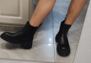 百丽切尔西靴女商场同款黑色英伦皮靴短靴加绒X2G2DDD1 黑色 39 实拍图