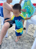 速浪儿童泳衣男童连体中小童防晒保暖学游泳水上乐园 恐龙公园110 实拍图