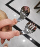 艾杰普宝宝勺子训练勺儿童学吃饭餐具不锈钢叉勺婴儿硅胶弯头辅食勺 实拍图
