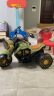 贝趣儿童电动车摩托车可坐人3-6岁双人玩具车男孩小孩宝宝遥控三轮车 超大复古绿【遥控双驱+音乐+礼包 实拍图