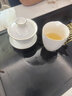 静瓷斋德化白瓷羊脂玉功夫茶具套装家用客厅泡茶办公室会客简约茶杯 描金-美人壶套装（素雅杯） 13头 实拍图