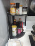 立太转角厨房调料品置物架家用台面多层三角形调味料油盐酱醋收纳架子 【常规款】二层黑柳木+黑架 实拍图