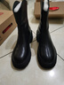 大东时装靴女鞋2025冬季新款时尚休闲后拉链粗跟高跟圆头D0145 黑色 38 实拍图