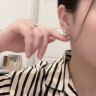 银瑜 高级感素圈耳环女小众设计耳圈气质时尚双层耳扣独特耳饰 素圈满钻耳扣（约12mm) 晒单实拍图
