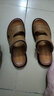 轩途诗凉鞋男真皮夏季休闲男士沙滩鞋潮外穿软底拖鞋男耐磨防滑青年两用 2510卡其色 42 实拍图