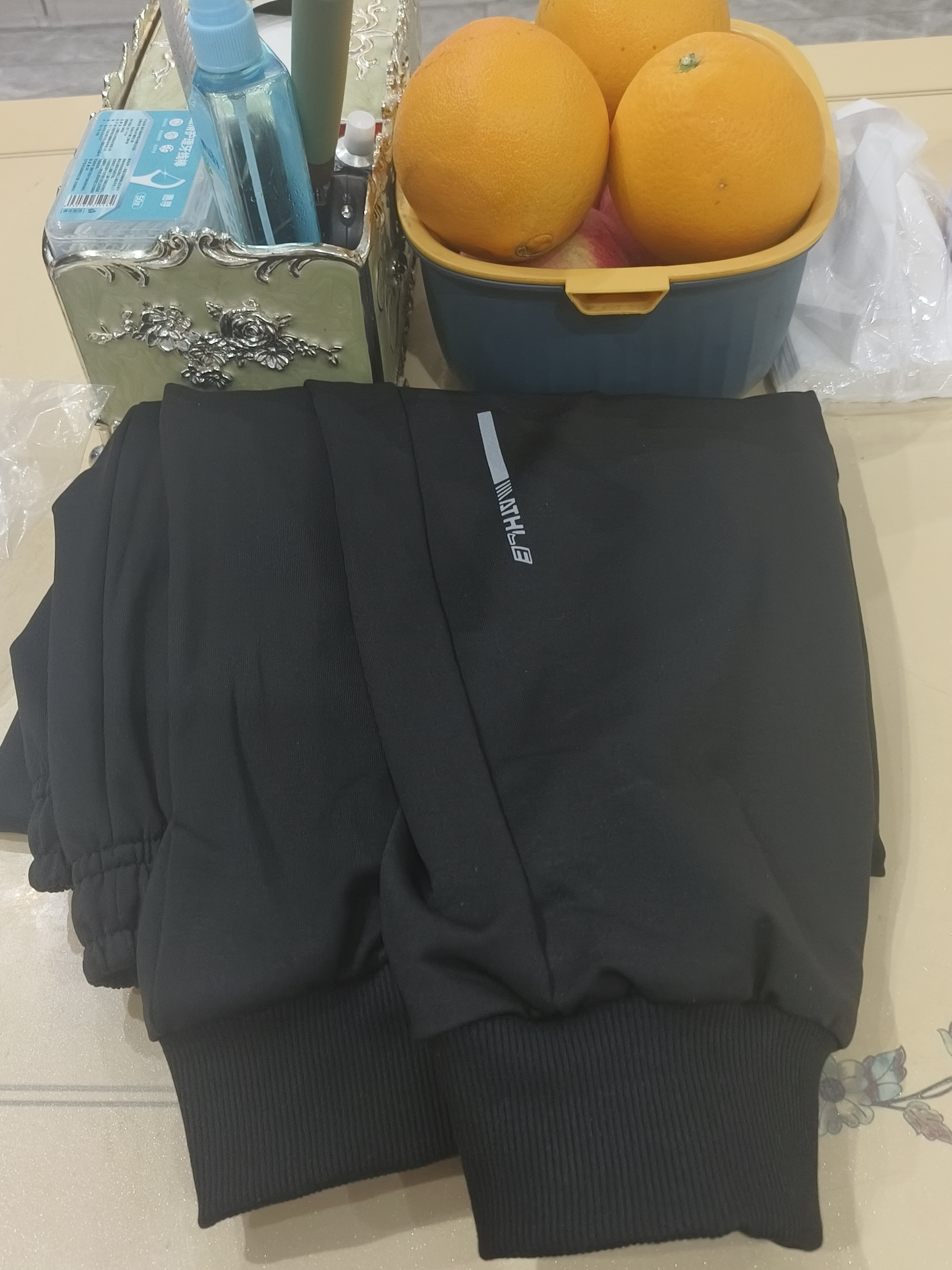 真维斯（Jeanswest）休闲裤子男士夏季薄款百搭潮流宽松束脚春秋青少年运动卫长裤 8188黑色（束脚) 4XL （建议165-180斤） 实拍图