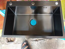 KOFEHLR厨房304不锈钢纳米水槽黑色加厚洗碗池大容量单槽手工洗菜台下盆 68*45CM  抽拉龙头黑色水槽套装 实拍图