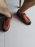 【真牛皮】GENAI凉鞋男士夏季镂空透气包头凉皮鞋真皮男鞋洞洞鞋沙滩鞋青中老年人爸爸鞋上线防滑沙滩鞋 黄棕色【手工牛皮定制】 43码 实拍图