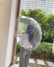 长弯柄半自动透明伞360度全景透明雨伞男女生网红直杆简约防风伞 白色弯柄（1米直径）透明边 16骨 实拍图