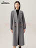 深呼吸DEEP BREATH女装翻领中长款过膝羊毛双面呢子大衣外套女A400619 灰 XS (1) 实拍图