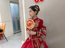 枝己丝绒秀禾服新娘婚纱2025新款结婚礼服中式嫁衣古装敬酒服婚服 丝绒1111 S 实拍图