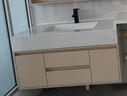 赛诺纳美浴室柜洗衣机柜组合岩板无缝一体盆组合卫生间洗漱台奶油风洗手盆 岩板无缝陶瓷盆+标准镜柜170cm 实拍图