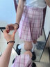 萝美酱jk制服夏季全套女生短裙学院风春秋JK裙百褶裙裙子半身裙套装显瘦 少女格裙+短袖衬衫+领结 S 【建议80-95斤】 实拍图
