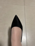 千百度【静音系列】女鞋秋新时装单鞋异形跟职业高跟通勤大码 黑色 37 实拍图