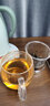 美斯尼 玻璃茶杯办公室水杯茶水分离杯子茶具套装泡菊花茶玻璃加厚带把手带过滤女男士大号耐热水杯 透明把茗韵杯 500ml 实拍图