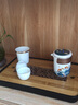 正扬 茶盘家用茶托盘排蓄两用长方形大小号茶台竹制功夫茶具茶道配件 中号/储排双用（竹色/窗花）—密胺/黑 实拍图