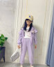 迪士尼女童套装春秋加绒洋气冰雪奇缘儿童卫衣裤子两件套童装 紫色 130CM 晒单实拍图