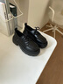 CAMILA KSENIA小皮鞋英伦风女士2025新款秋季厚底时尚百搭单鞋松糕乐福鞋子品牌 哑光黑 38 实拍图