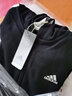 adidas休闲舒适三条纹毛圈布连帽夹克外套女装秋季阿迪达斯轻运动   黑色/白   L 实拍图