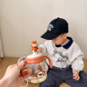 Bellesion儿童牛奶杯1-3-6岁宝宝ppsu吸管杯直饮杯带刻度喝水喝奶瓶学饮杯 咖啡色 300ml 实拍图